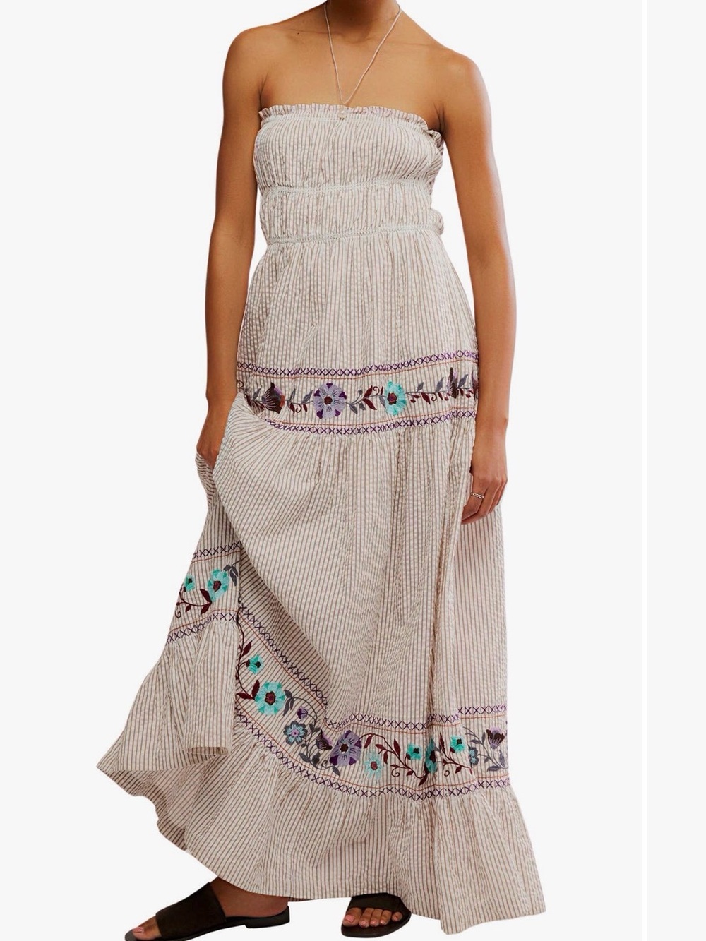 Strapless Embroidered midi Dress Free People
